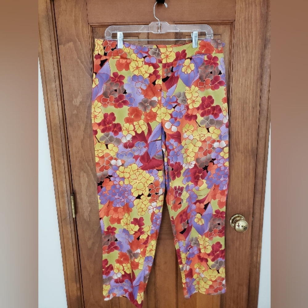 Talbots Floral Print Straight Leg Pants
